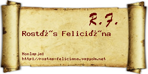 Rostás Feliciána névjegykártya